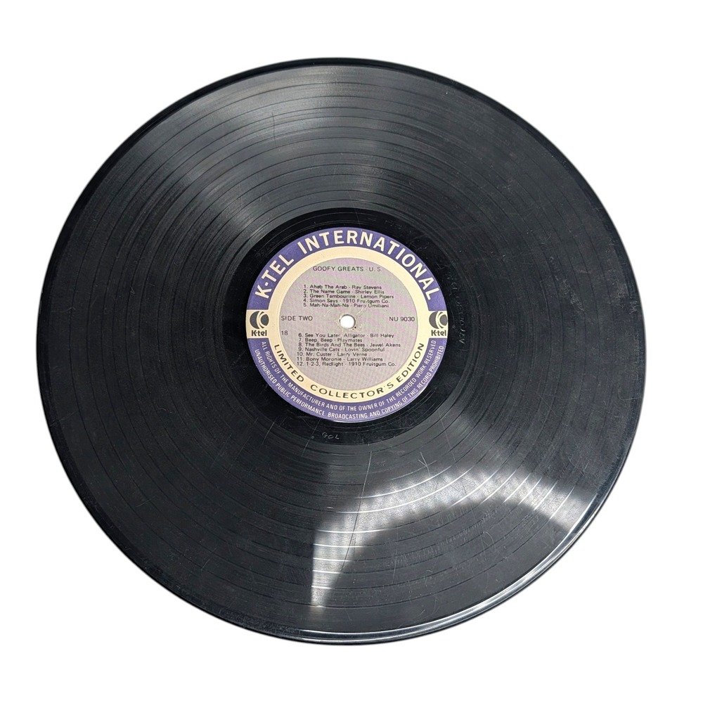 K-Tel Goofy Greats US Limited Collectors Edition Vinyl LP NU 9030 Novelty Hits